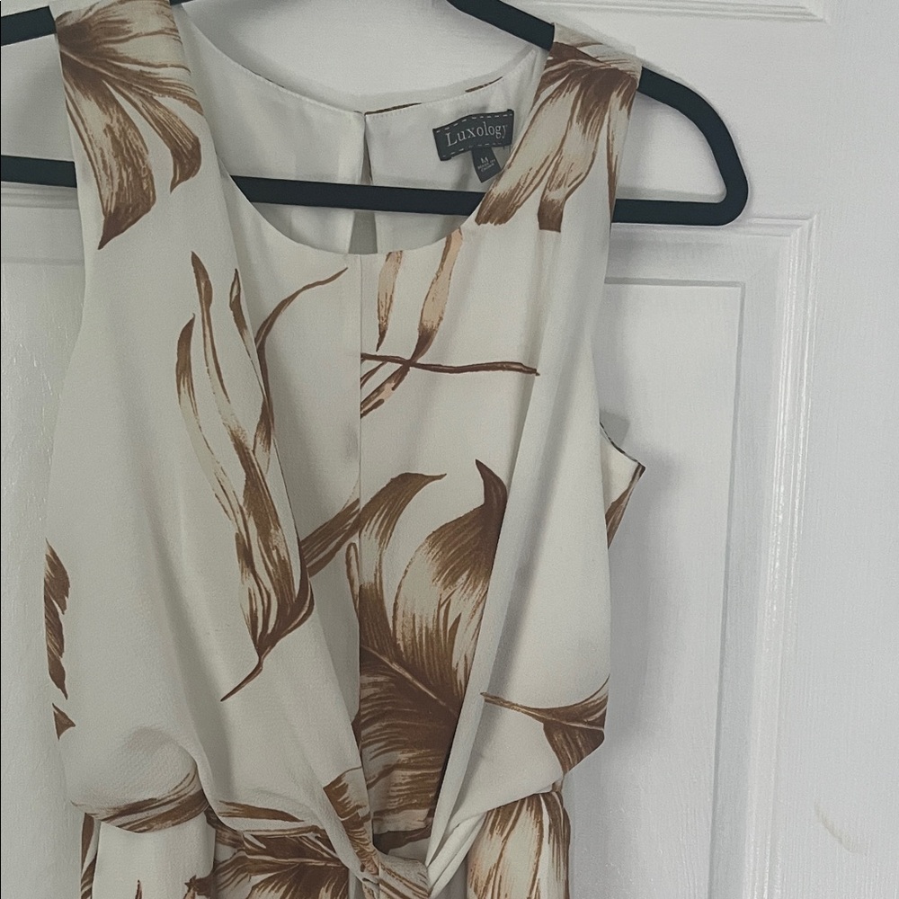 Luxology Women's Cream and Brown Jumpsuit